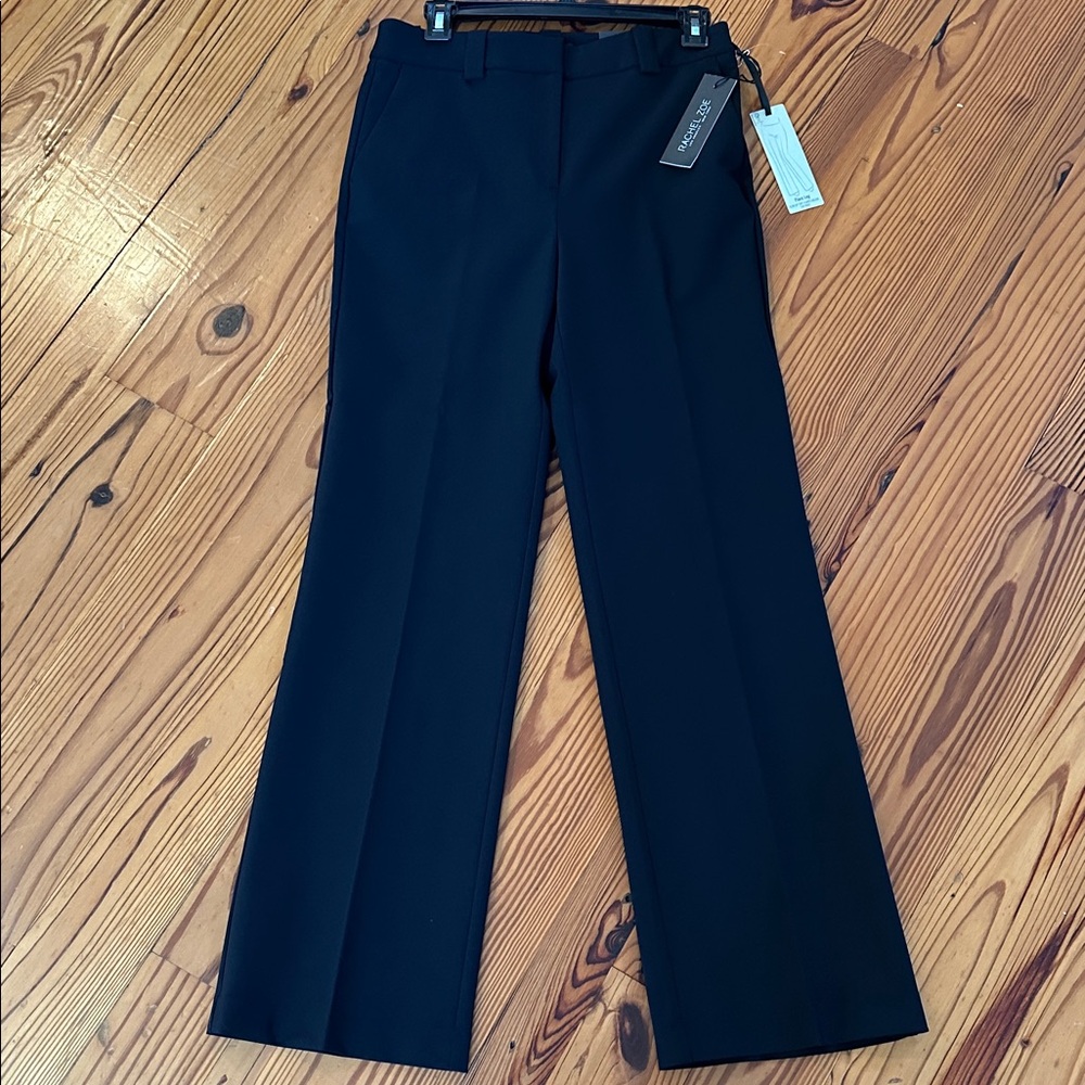 Rachel Zoe Black hi-rise boot leg flare leg black dress pants size 6
